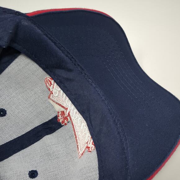 Budweiser Logo Strapback Hat Blue One Size Embroidered Vent Holes - Picture 8 of 8